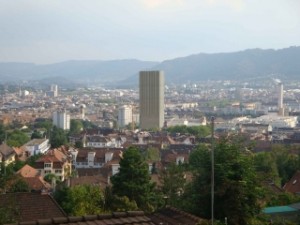 Sicht vom Bucheggplatz auf den künftigen Silo